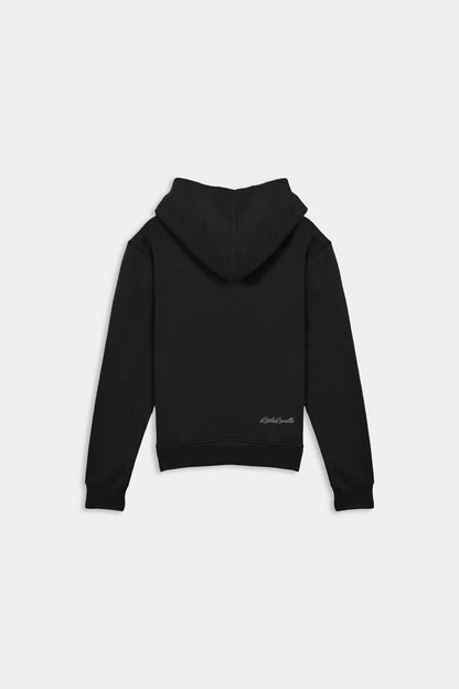 Lounge Edit: Black Hoodie With White LL
