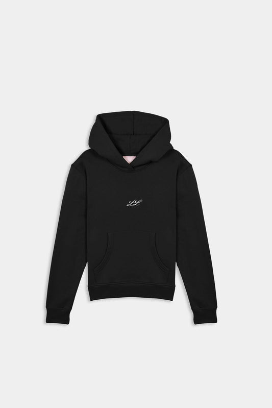 Lounge Edit: Black Hoodie With White LL